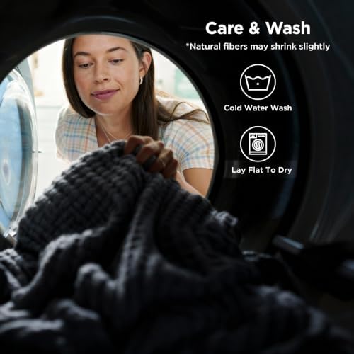 Bedsure Cooling Waffle Blanket for Hot Sleepers, Dark Grey - Image 6