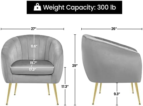 Yaheetech Barrel Accent Chair, Modern Cozy Vanity Chair - Image 2
