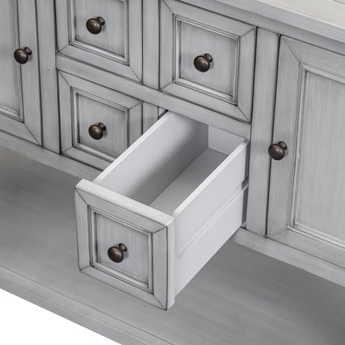 LKTART 44.5" Solid Wood Sideboard Buffet Cabinet, Entryway Console Table - Image 6