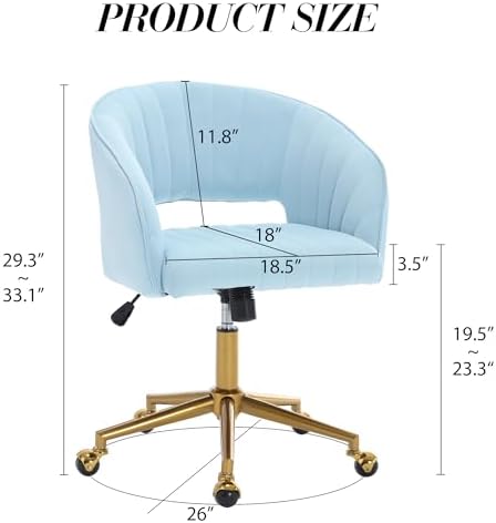 KCC Vanity Chair Velvet Desk Chair - Image 3