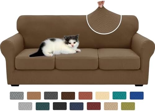 XINEAGE 4-Piece Stretch Sofa Cover, Washable Couch Covers by XINEAGE