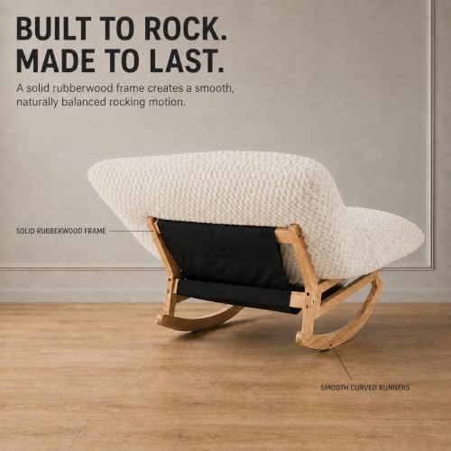 Oversized Rocking Chair, Extra Wide Plush Lounge Chair - Image 6