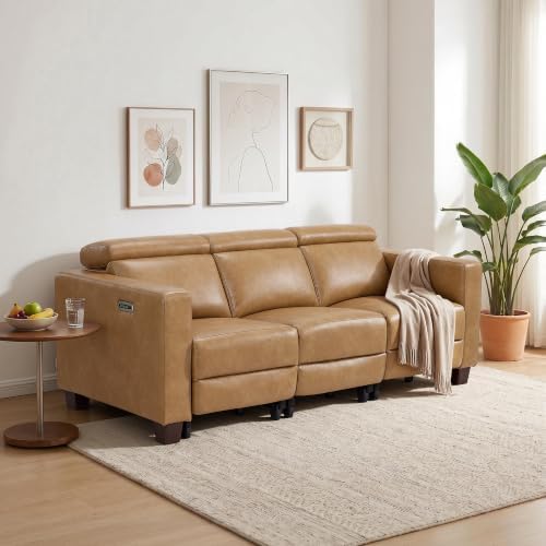 MCombo 85.4'' Zero Wall Hugger Power Recliner Sofa, HL198M3 Toast - Image 2