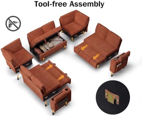 WEUP 111" Modular Sectional Sleeper Sofa - Image 4