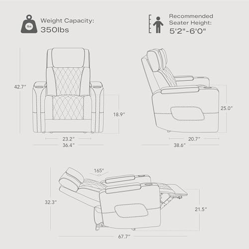 Watson & Whitely Genuine Leather Power Recliner Chair - Image 3