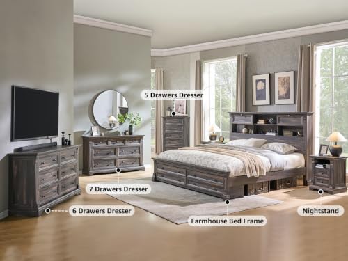 T4TREAM Rustic 7 Drawers Dresser - Image 6