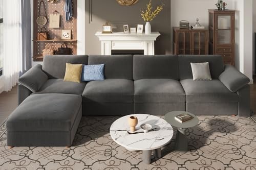 EASE MOOSE Oversized Sectional Modular Sofa, Large L Shaped Deep Seat Couch - Image 3