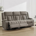 Recliner Sofa with Cup Holders, 3-Seater Fabric Reclining Couch, Manual by Unknown
