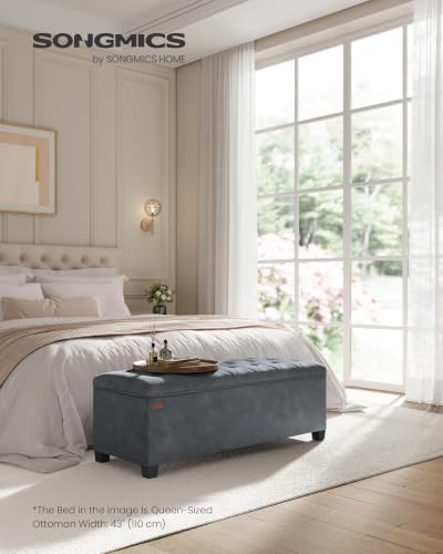 SONGMICS Storage Ottoman Bench, Foot Rest - Image 2