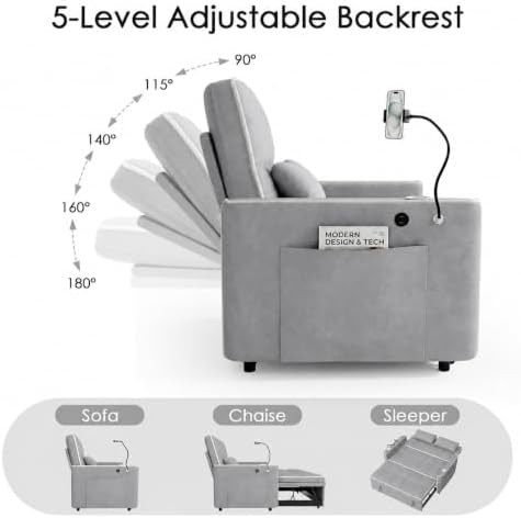 54'' Sleeper Sofa, Convertible Sofa Bed - Image 5