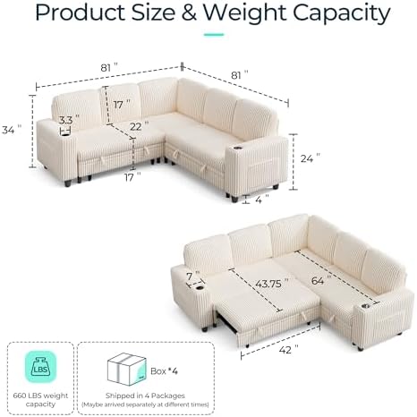 LINSY HOME Sectional Couches for Living Room - Image 2