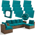 12Pcs Velvet Patio Cushion Covers Skin-Friendly Soft Outdoor Cushion Covers by WUSOUPU