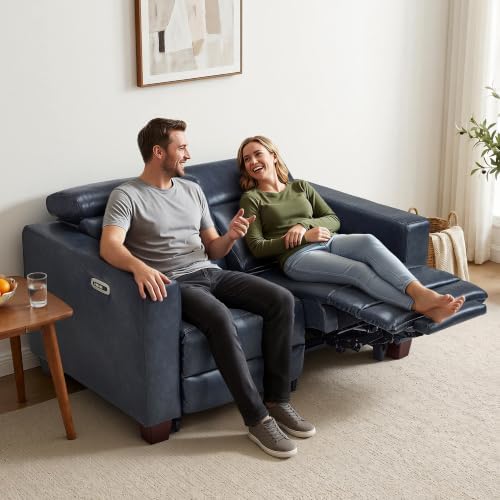 MCombo Zero Wall Hugger Power Loveseat Recliner Sofa, HL198M1 Pacific - Image 2
