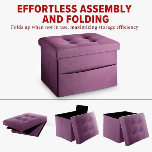 LINMAGCO Ottoman with Storage Small Foot Rest Stool Under Desk Stool Short - Image 4