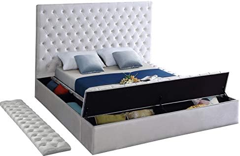 Meridian Furniture Bliss Collection Modern | Contemporary Velvet Upholstered Bed - Image 5