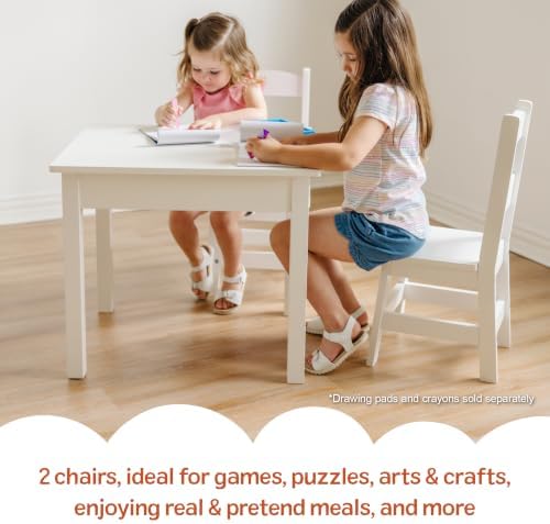 Melissa & Doug Solid Wood Table and 2 Chairs Playroom Furniture - Image 3