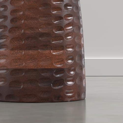 SIMPLIHOME Boyd 13" Wide Mango Wood Round Table in Warm Auburn Brown - Image 7