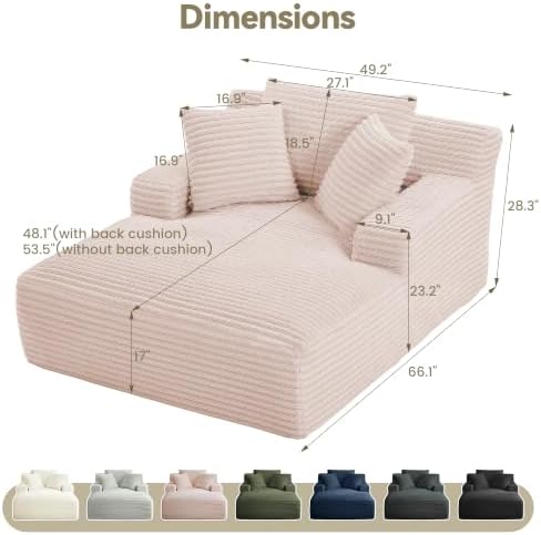 NicBex 66”Oversized Chaise Lounge Chair Indoor - Image 2