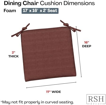 RSH DECOR: Sunbrella Foam Chair Cushions Set of 2 | 17" x 16" x 2" | - Image 3