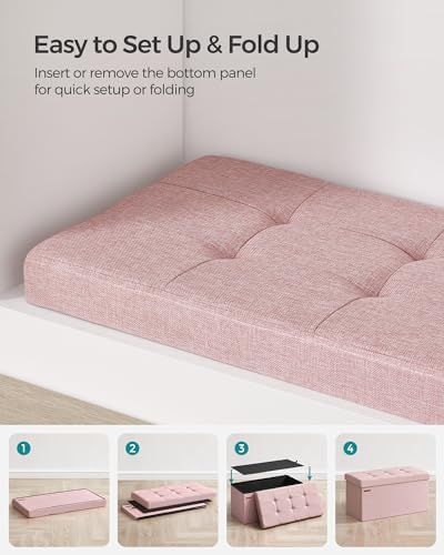 SONGMICS 30 Inches Folding Storage Ottoman Bench, Load 660 lb - Image 7