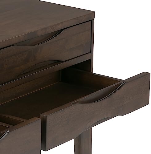 SIMPLIHOME Harper 40" Wide Solid Wood 4-Drawer Console Table in Walnut - Image 5