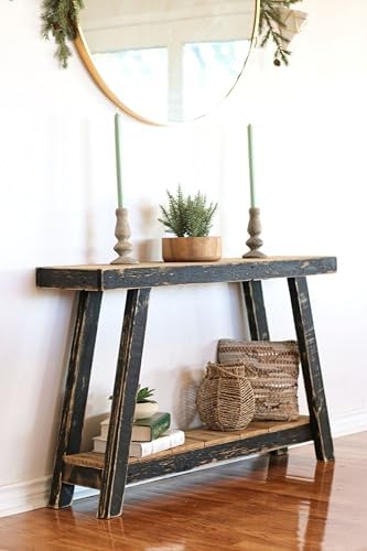 Aztec A-Frame Console; 46L x 10D x 28H Reclaimed Wood Table - Image 4
