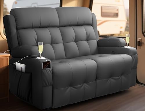 RV Loveseat Recliner Sofa, Wall Hugger Reclining RV Couch by TiooiiReclinerSofa