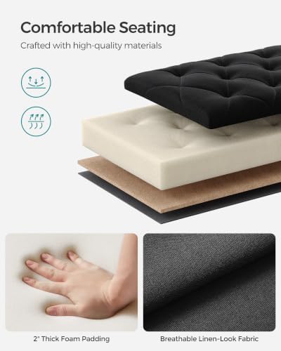 SONGMICS Storage Ottoman Bench, Foot Rest - Image 5