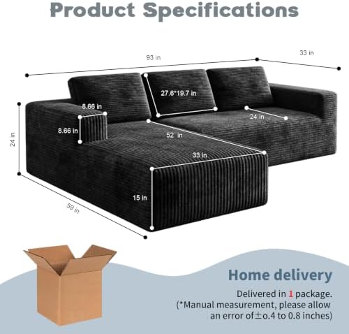93" L-Shaped Modular Sectional Sofa - Image 2