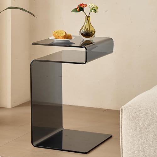 Glass Nightstand, Side Table, S-Shaped End Table - Image 2