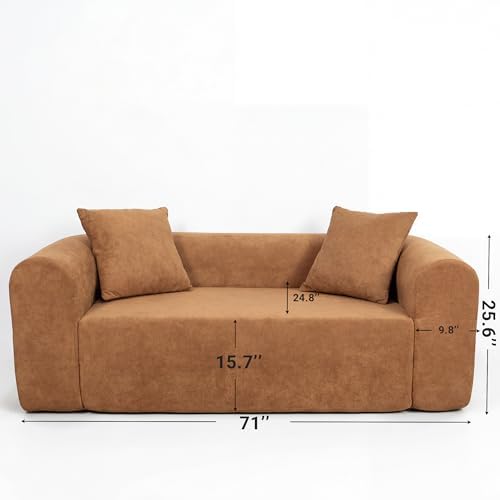 Claiks 71" Boneless Cloud Couch, Deep Seat Loveseat - Image 2