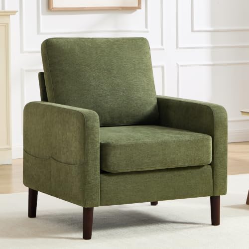 Accent Chair for Living Room, Modern Reading Chair for Bedroom, Upholstered by YUUIJOAA