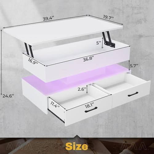 SEDETA 40" Lift Top Coffee Table - Image 2
