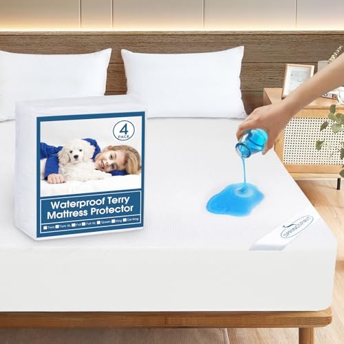Full Size Mattress Protector Waterproof, Absorbent Fitted Sheet by SpringspiritBedding