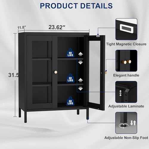 Metal Bathroom Storage Cabinet, Small Metal Cabinets - Image 2
