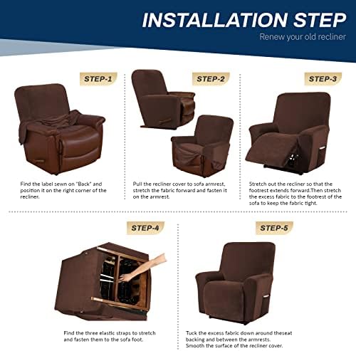Asnomy Stretch Recliner Chair Covers - Image 7