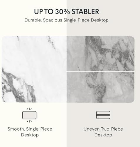 FLEXISPOT 55"x28" Whole Piece Desk Top, Marble Grey - Image 4