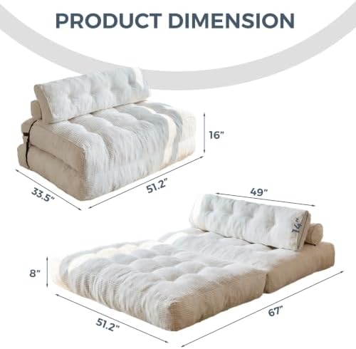 MAXYOYO Folding Sofa Bed, Convertible Chair Bed - Image 2
