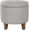 HomePop 19" Button Tufted Round Storage Ottoman by HomePop