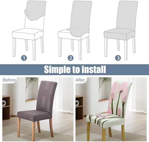 Dining Chair Covers, Stretch Seat Covers, Washable Furniture Protector - Image 4