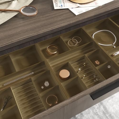 VEELIKE Olive Brown Velvet Drawer Liner - Image 2