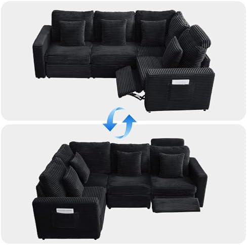 RARZOE Modular Sectional Couch Armless Seats Module, Modular Sofa 2 Armless - Image 4