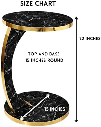 Luxury C Shaped Golden Effect Side Table - Image 3