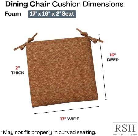 RSH DECOR: Sunbrella Foam Chair Cushions Set of 2 | 17" x 16" x 2" | - Image 3