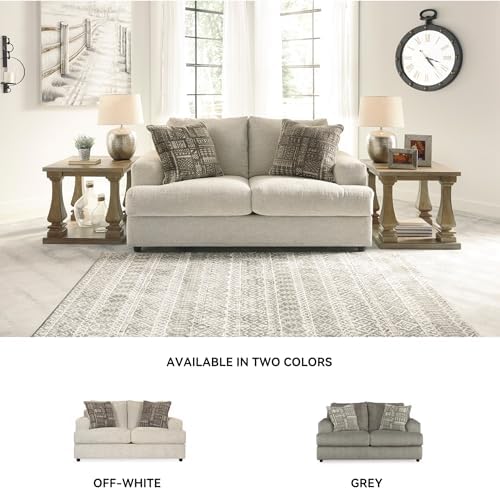 Signature Design by Ashley Soletren Loveseat, Stone Chenille Sofa Couch - Image 6