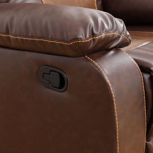Manual Breathing Leather Reclining Sofa, Leather Recliner Couch, Comfortable - Image 5