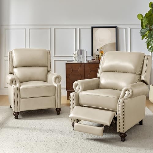 HULALA HOME Genuine Leather Recliner Chair Set of 2 by HULALAHOME