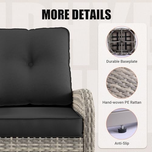 Outdoor Patio Furniture Set PE Wicker Rattan Outdoor Sectional Sofa - Image 6