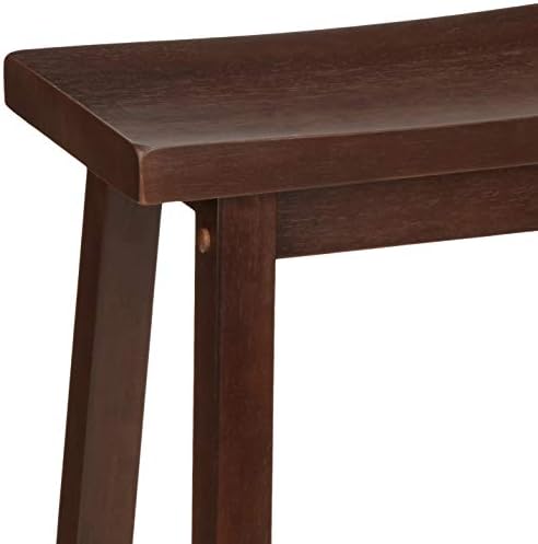 Amazon Basics Solid Wood Saddle-Seat Counter Height Bar Stools - Image 7