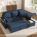 Sofa Bed Pull Out 2 in 1 Sectional Sleeper Sofa L Shaped Couch by DURASPACE